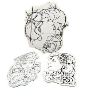 Prima Jamie Dougherty Instachick Cling Art Stamps Set Paige Sophie Annali